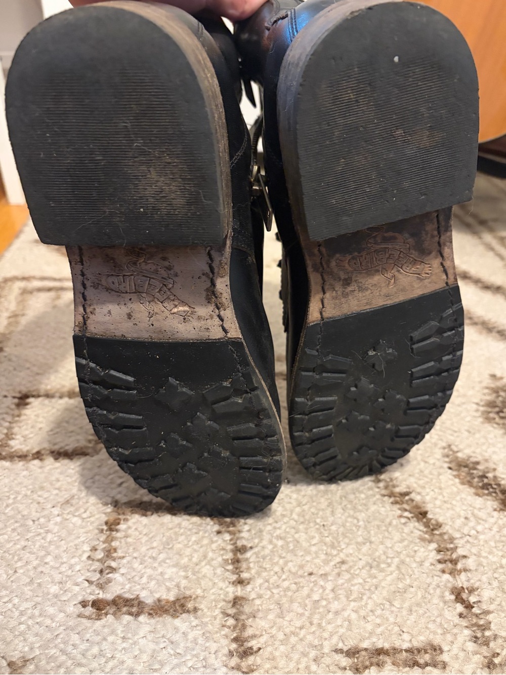 Freebird Manchester SIZE 8 Black Leather Lace-Up Combat Bootie with Side Zipper - Picture 6 of 10
